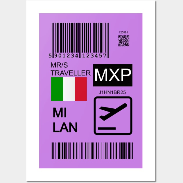 Milan Italy travel ticket Wall Art by Travellers